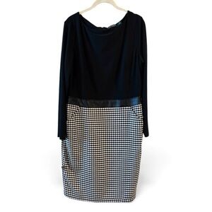 Lauren Ralph Lauren Black and White  Classic Quiet Luxury Houndstooth Dress 14